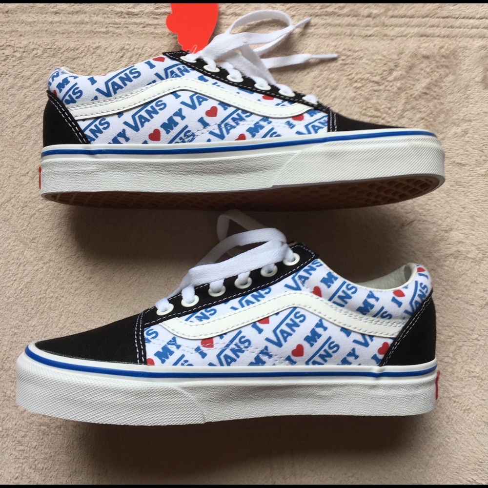 Vans I Love heart My Vans Old Skool Size 6.5 Women - Picture 2 of 10